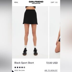 [girlfriend collective] NWT Sport Skort